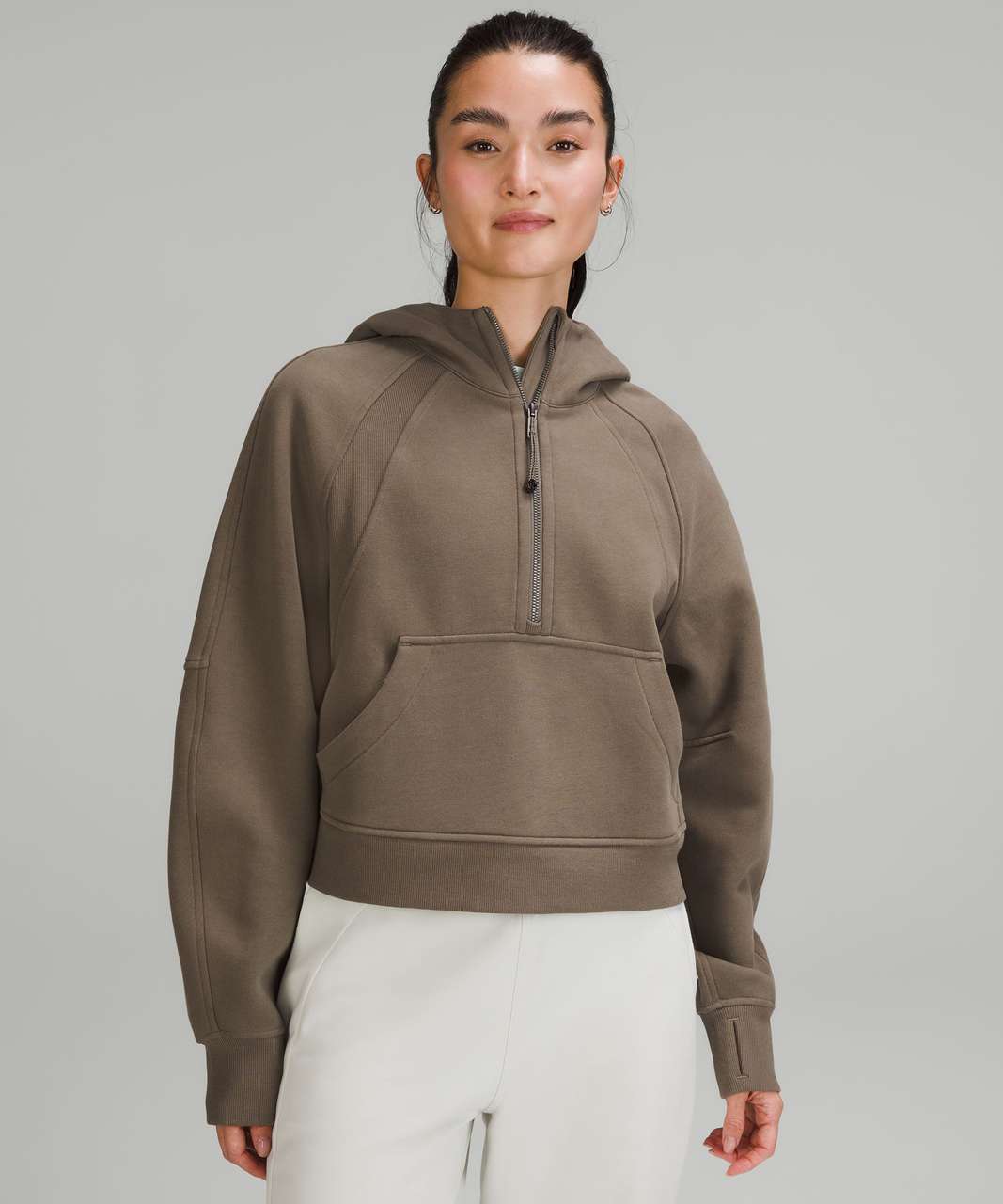 Oversized half-zip fleece hoodie