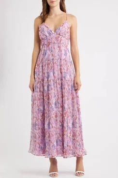 Lulus Women's Shannon Tie Back Maxi Cocktail Dress — Bridgerton-inspired regencycore look