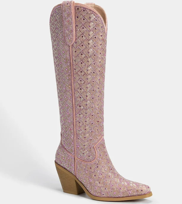 WETKISS Women's Rhinestone Glitter Western Boots — alternative to Chappell Roan's look