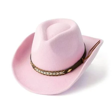 KkXUanMY Denim Cowboy Hats for Women Pink Wide Brim Classic Cowgirl Hats Wide Brim Classic Cowgirl Hats Men's Women's Fashion Hats, One Size, Adult — alternative to Chappell Roan's look