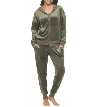 Felina Women's Luxe Velour Zip Hoodie and Jogger Set — early 2000s fashion outfit