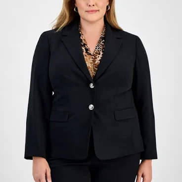Kasper Women's Stretch Crepe Two-Button Blazer
