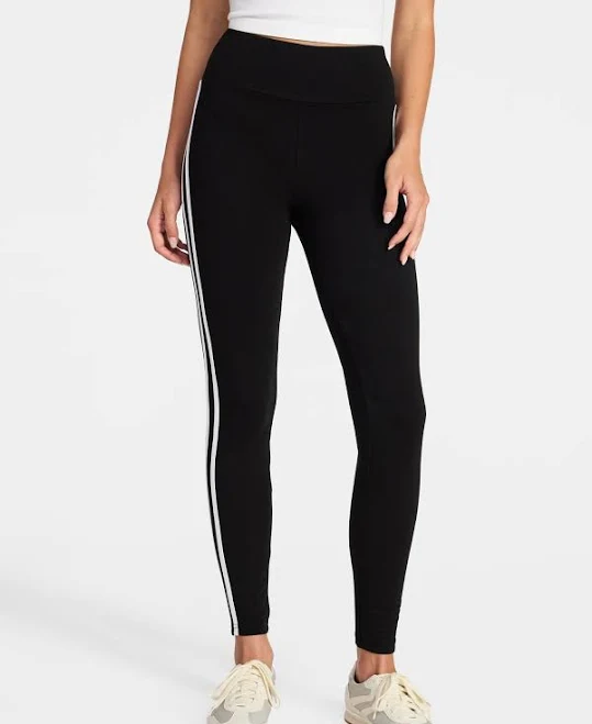 No Boundaries Women's Ankle Leggings with Side Stripes
