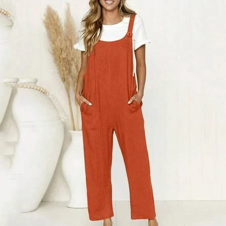 Women's Casual Loose Overalls with Pockets