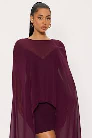Carly Cape Mini Dress - Wine | Fashion Nova