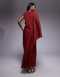 ASOS DESIGN layered sleeve overlay maxi dress with draped ...