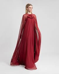 Gemy Maalouf | Evening Dresses | Bow Detail Dress with Cape ...