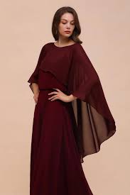 Burgundy Bridesmaid Dresses Spaghetti Straps Chiffon Floor ...